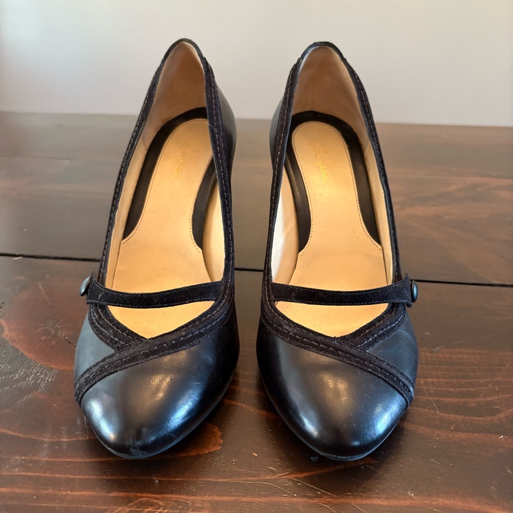 Cole Haan Black Leather Mary Jane Heels